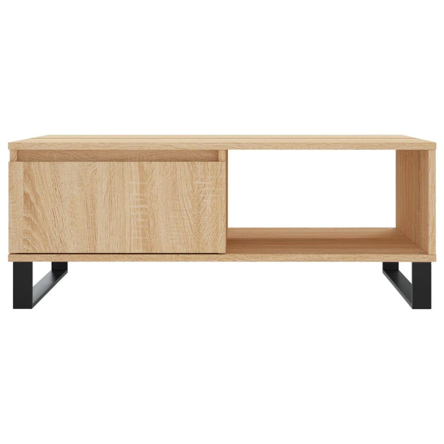 Salontafel 90X60X35 Cm Bewerkt Hout Kleurig Sonoma eiken