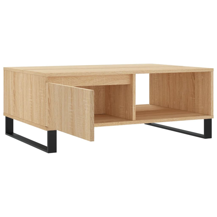 Salontafel 90X60X35 Cm Bewerkt Hout Kleurig Sonoma eiken