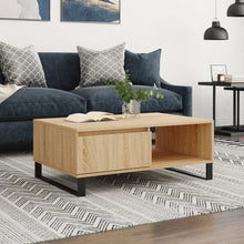 Salontafel 90X60X35 Cm Bewerkt Hout Kleurig Sonoma eiken