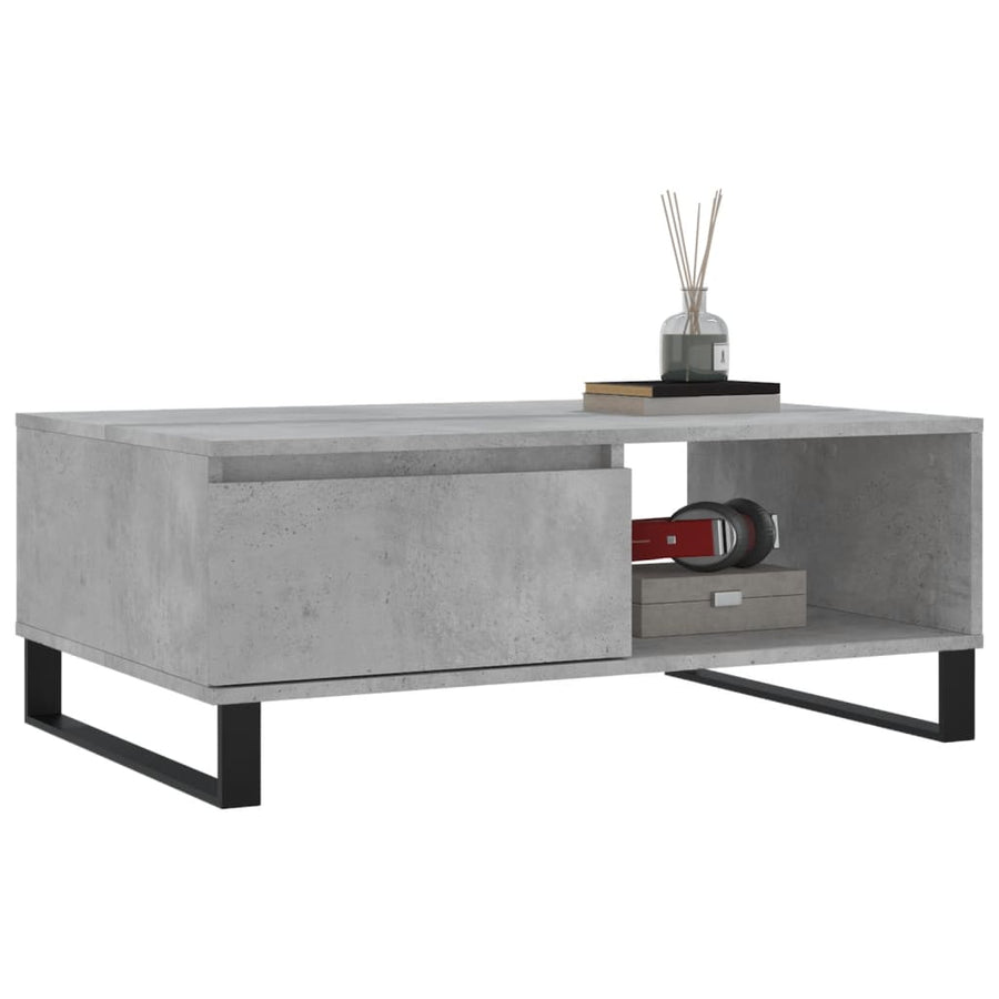 Salontafel 90X60X35 Cm Bewerkt Hout Betongrijs