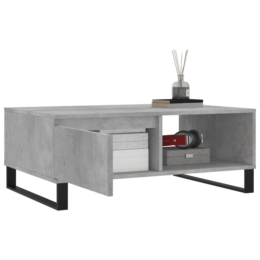 Salontafel 90X60X35 Cm Bewerkt Hout Betongrijs