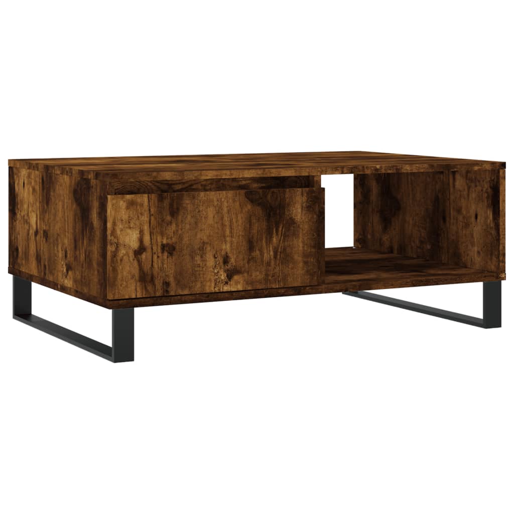Salontafel 90X60X35 Cm Bewerkt Hout Kleurig Gerookt eiken