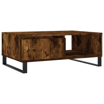 Salontafel 90X60X35 Cm Bewerkt Hout Kleurig Gerookt eiken