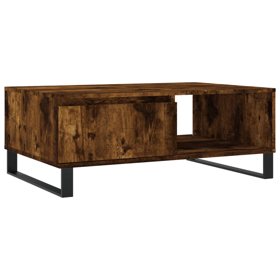 Salontafel 90X60X35 Cm Bewerkt Hout Kleurig Gerookt eiken