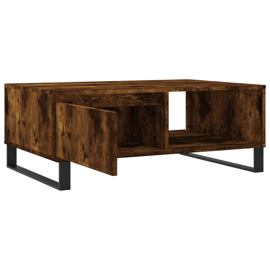 Salontafel 90X60X35 Cm Bewerkt Hout Kleurig Gerookt eiken