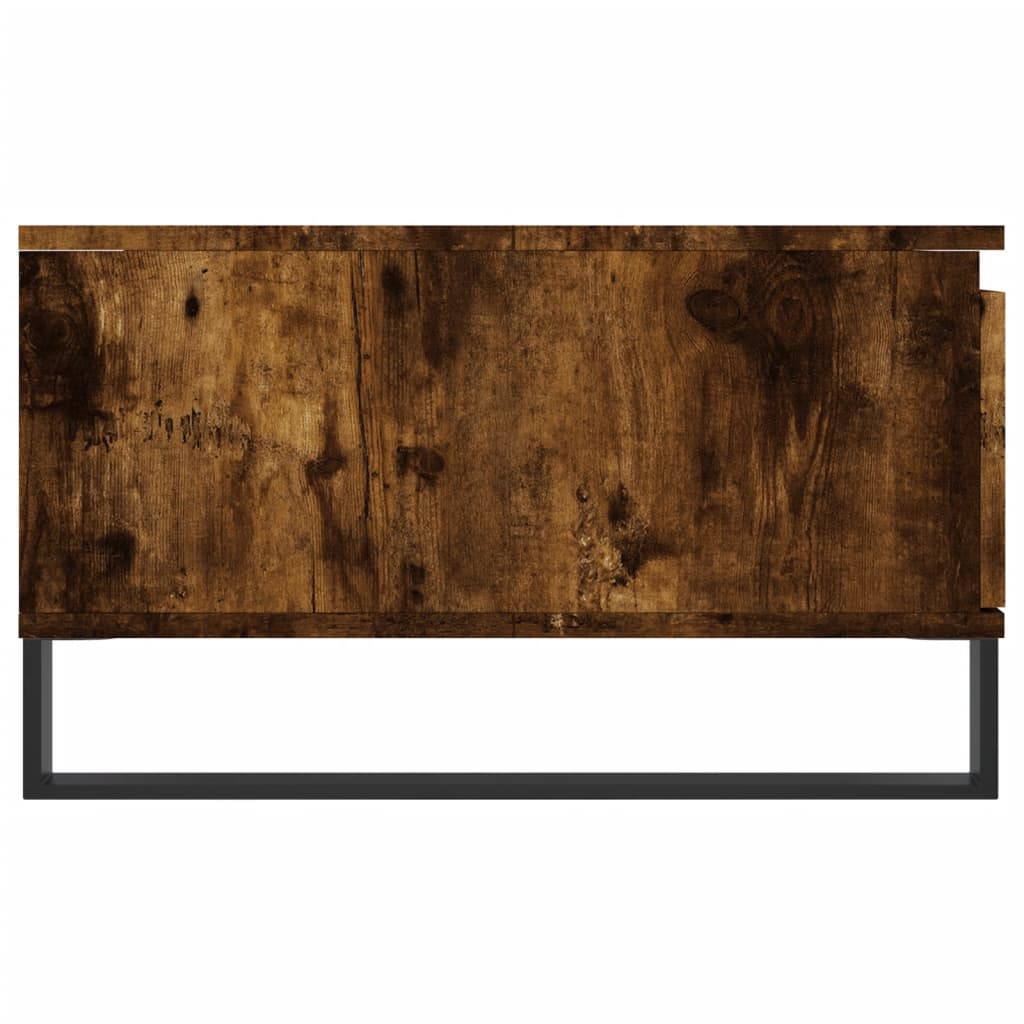 Salontafel 90X60X35 Cm Bewerkt Hout Kleurig Gerookt eiken