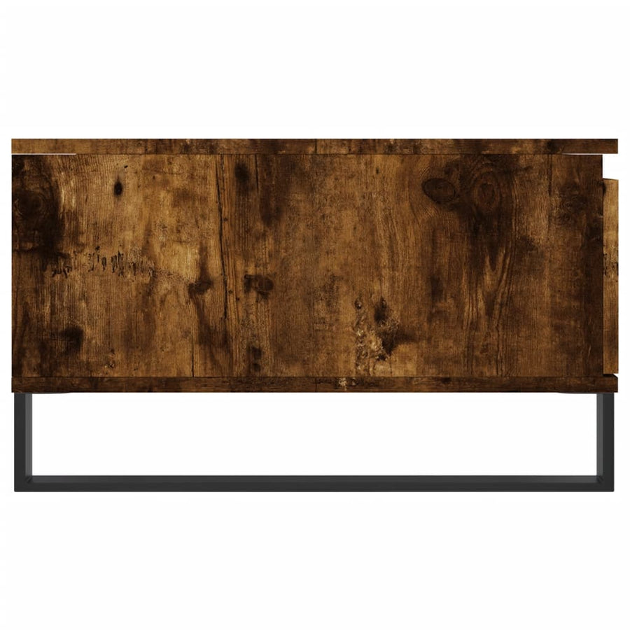 Salontafel 90X60X35 Cm Bewerkt Hout Kleurig Gerookt eiken