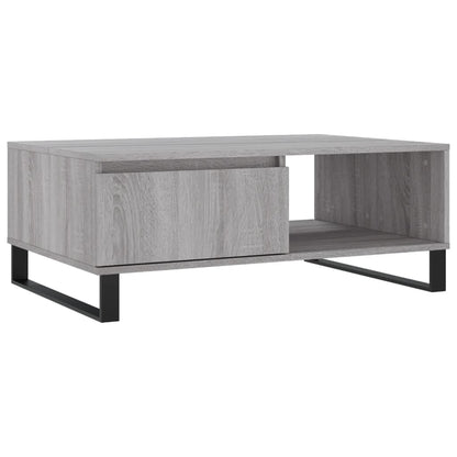 Salontafel 90X60X35 Cm Bewerkt Hout Eikenkleurig Grijs sonoma