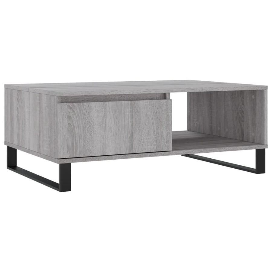 Salontafel 90X60X35 Cm Bewerkt Hout Eikenkleurig Grijs sonoma