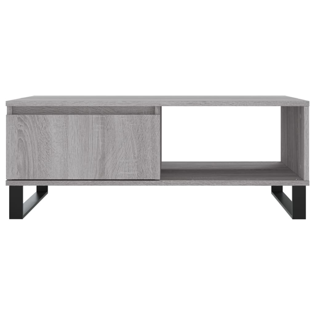 Salontafel 90X60X35 Cm Bewerkt Hout Eikenkleurig Grijs sonoma