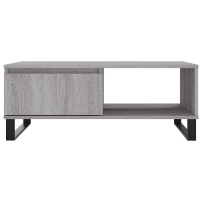 Salontafel 90X60X35 Cm Bewerkt Hout Eikenkleurig Grijs sonoma