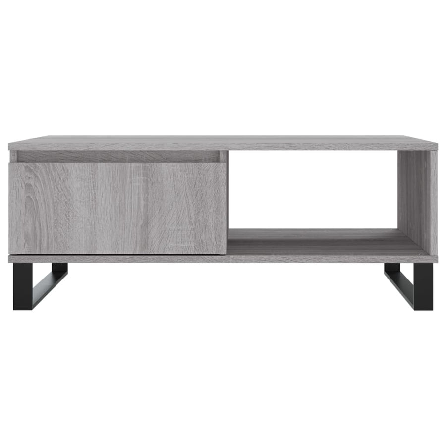 Salontafel 90X60X35 Cm Bewerkt Hout Eikenkleurig Grijs sonoma