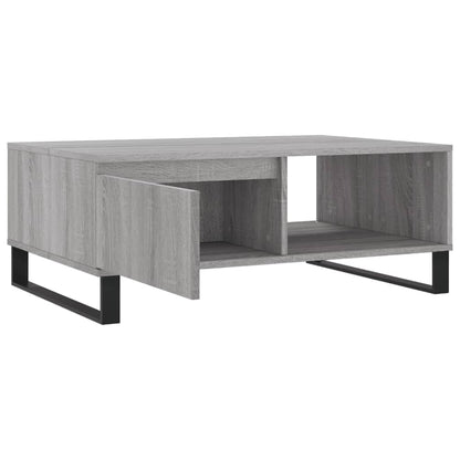 Salontafel 90X60X35 Cm Bewerkt Hout Eikenkleurig Grijs sonoma
