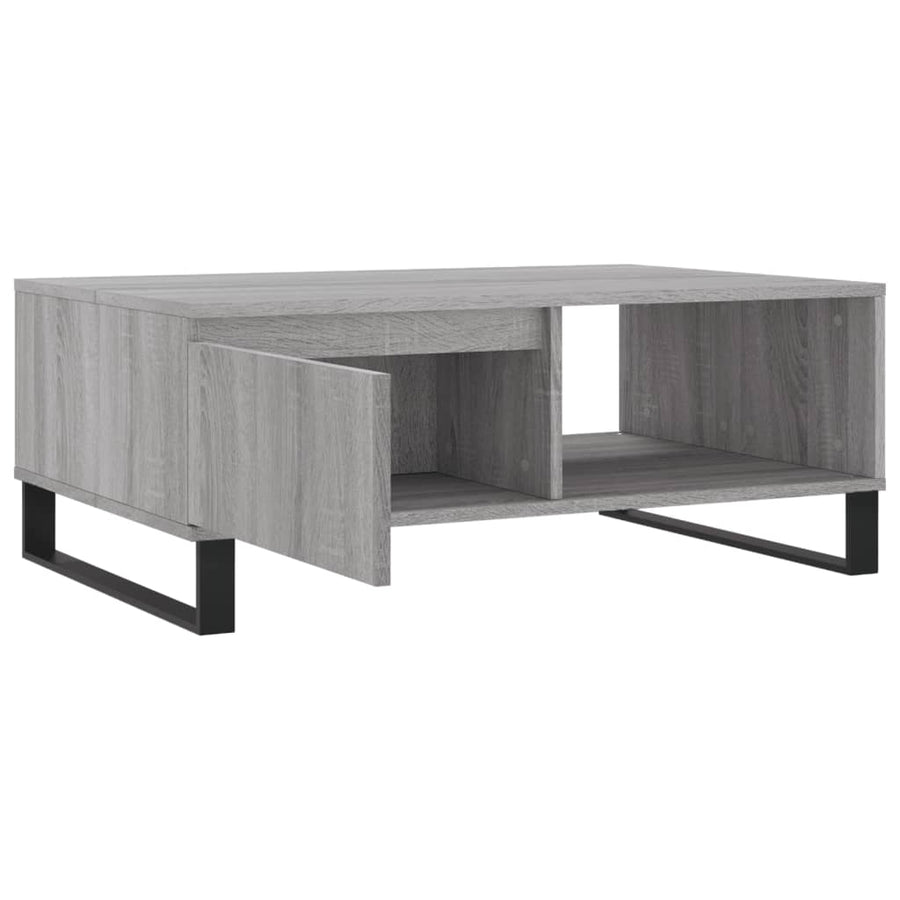 Salontafel 90X60X35 Cm Bewerkt Hout Eikenkleurig Grijs sonoma