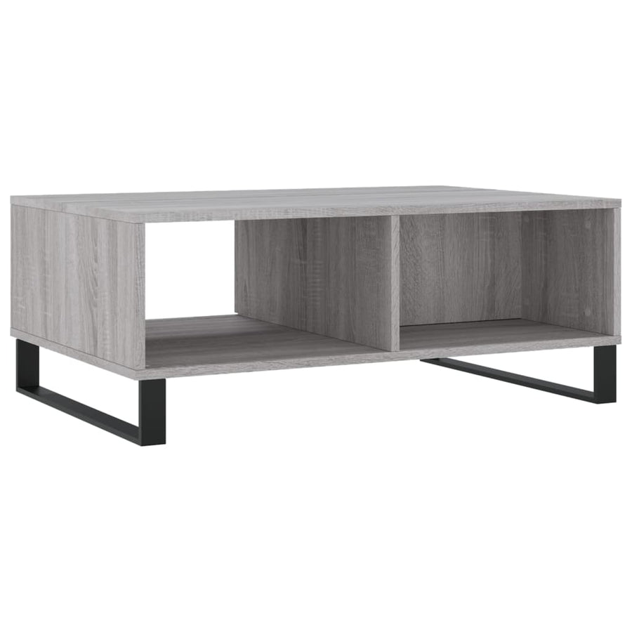Salontafel 90X60X35 Cm Bewerkt Hout Eikenkleurig Grijs sonoma