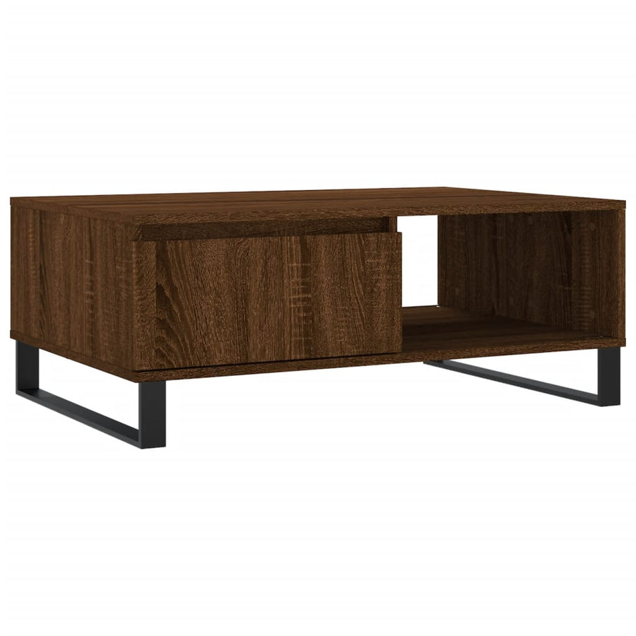 Salontafel 90X60X35 Cm Bewerkt Hout Bruin Eikenkleur Bruineiken