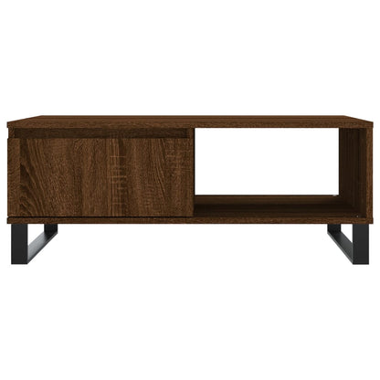 Salontafel 90X60X35 Cm Bewerkt Hout Bruin Eikenkleur Bruineiken