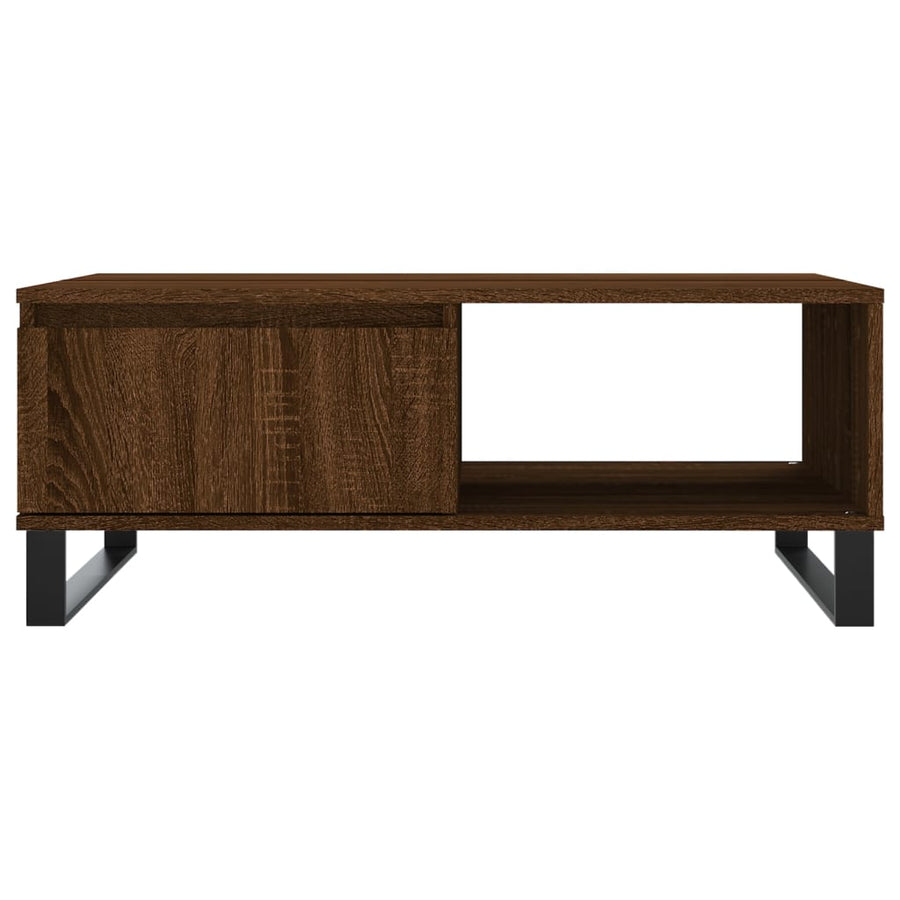 Salontafel 90X60X35 Cm Bewerkt Hout Bruin Eikenkleur Bruineiken
