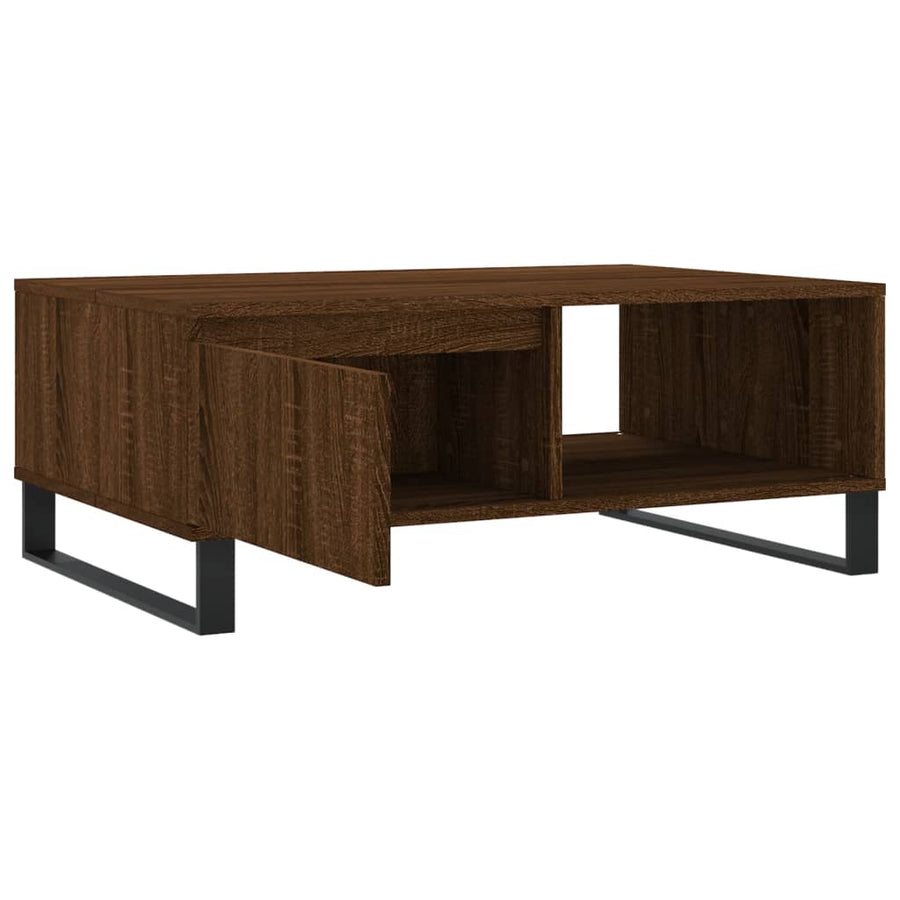Salontafel 90X60X35 Cm Bewerkt Hout Bruin Eikenkleur Bruineiken