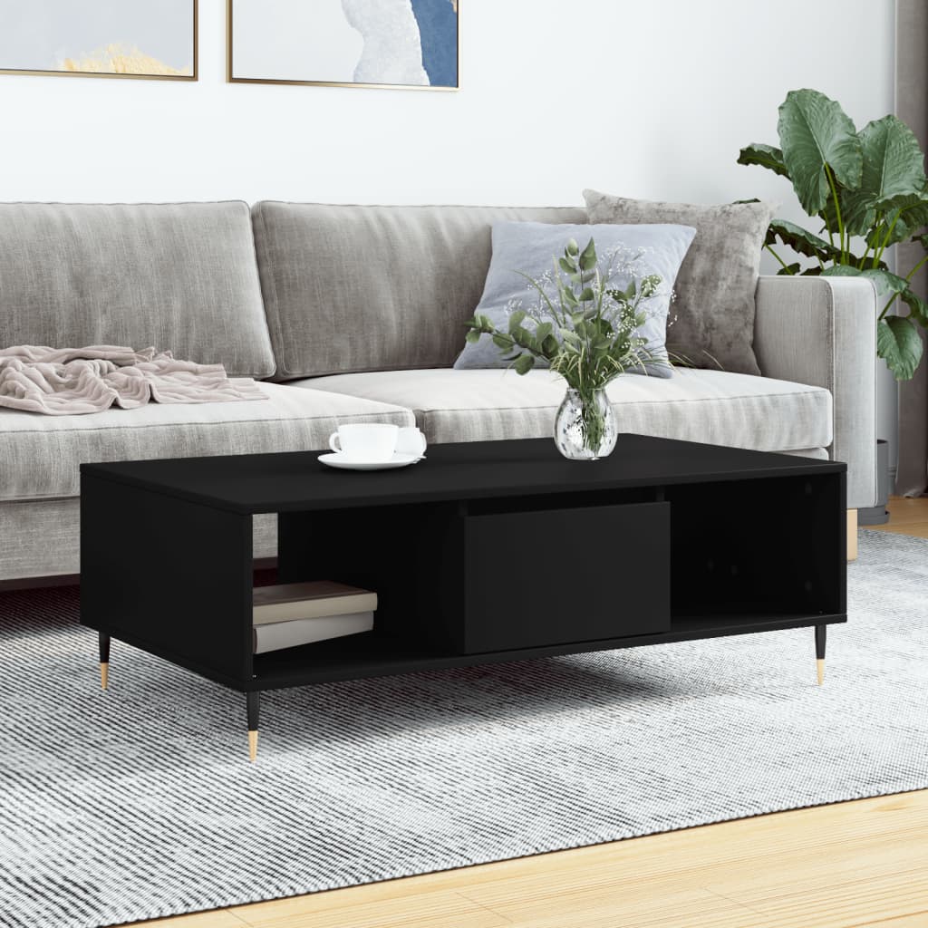 Salontafel 04X60X35 Cm Bewerkt Hout Zwart
