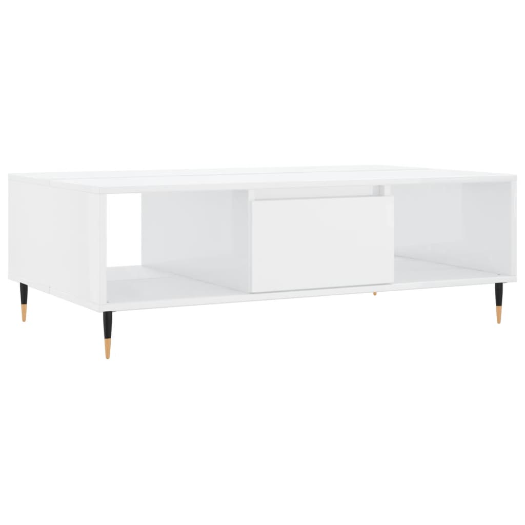 Salontafel 04X60X35 Cm Bewerkt Hout Hoogglans wit