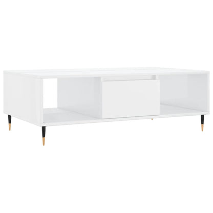 Salontafel 04X60X35 Cm Bewerkt Hout Hoogglans wit