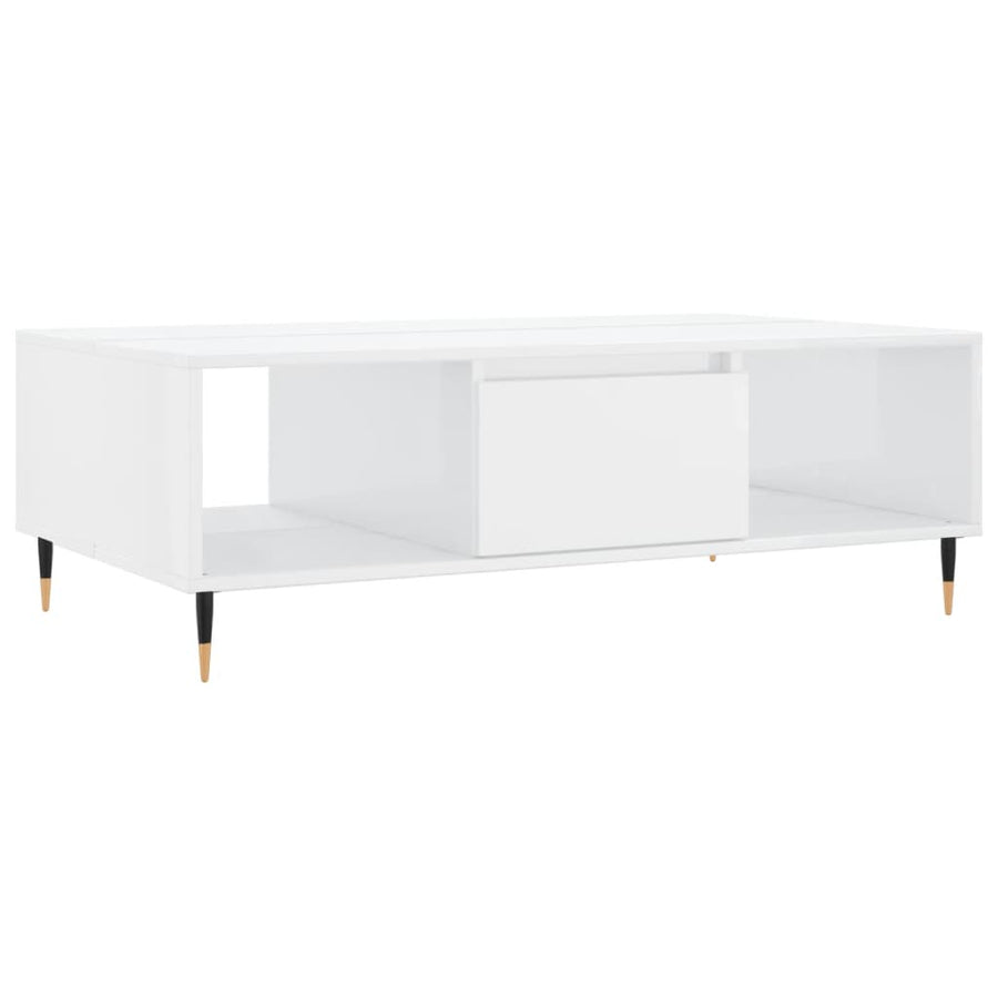 Salontafel 04X60X35 Cm Bewerkt Hout Hoogglans wit