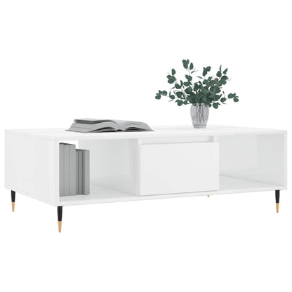 Salontafel 04X60X35 Cm Bewerkt Hout Hoogglans wit