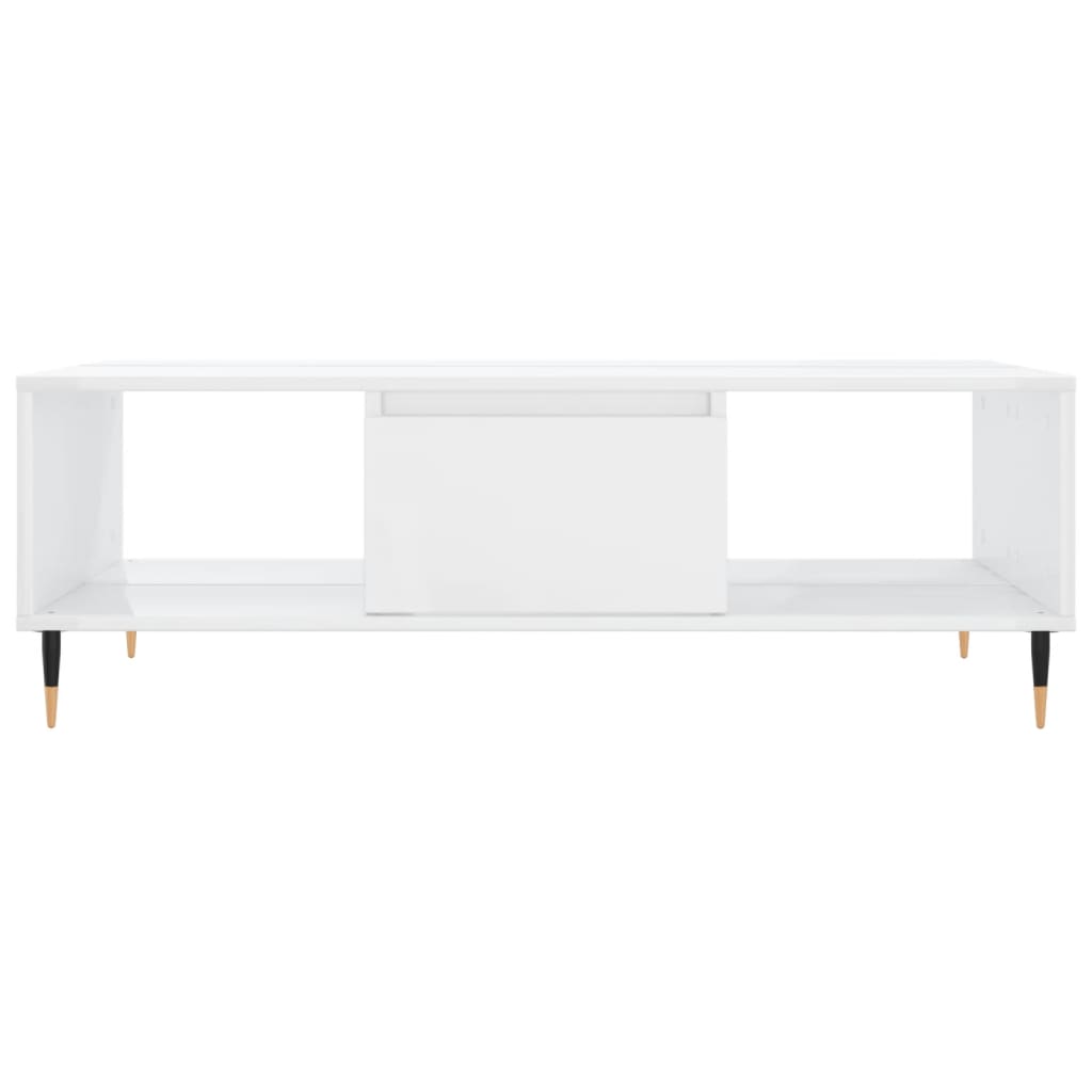 Salontafel 04X60X35 Cm Bewerkt Hout Hoogglans wit