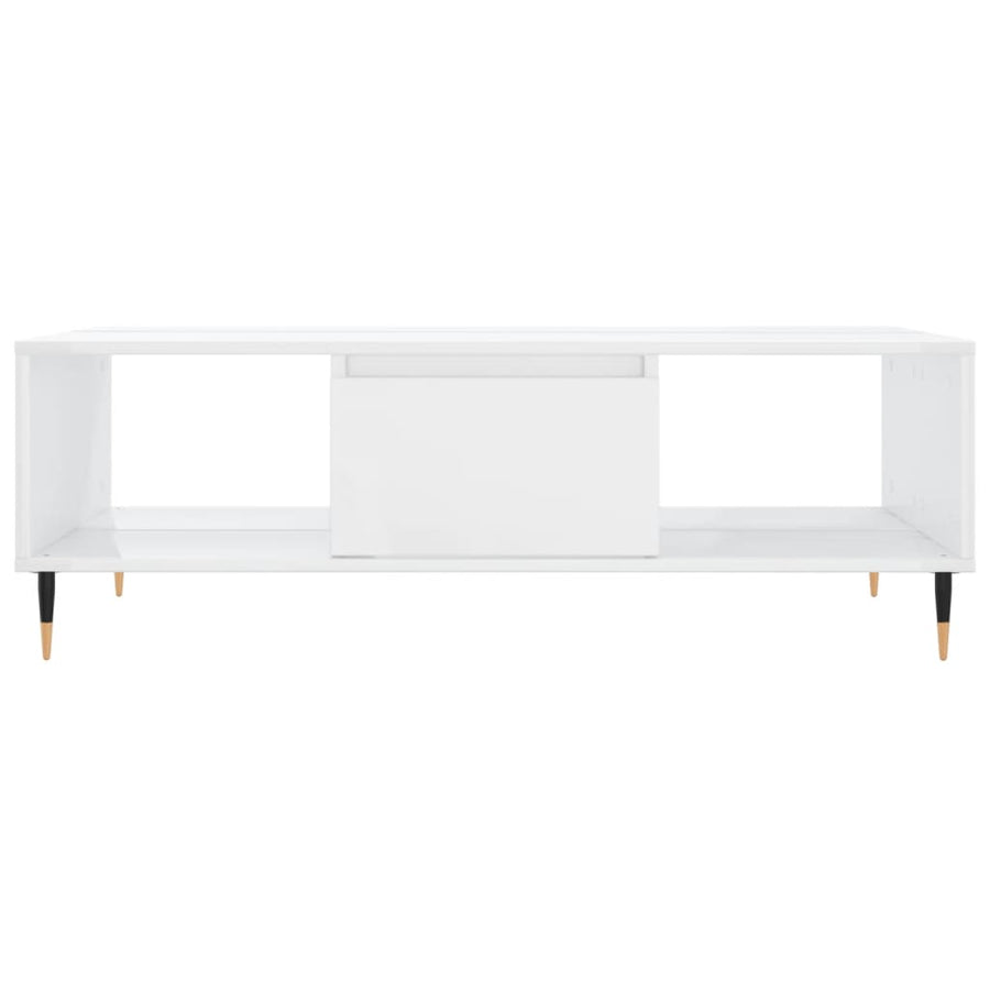 Salontafel 04X60X35 Cm Bewerkt Hout Hoogglans wit