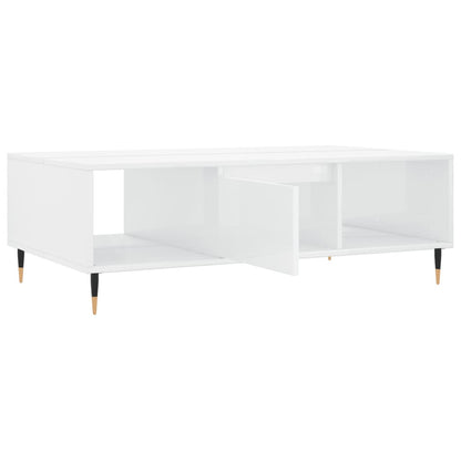 Salontafel 04X60X35 Cm Bewerkt Hout Hoogglans wit