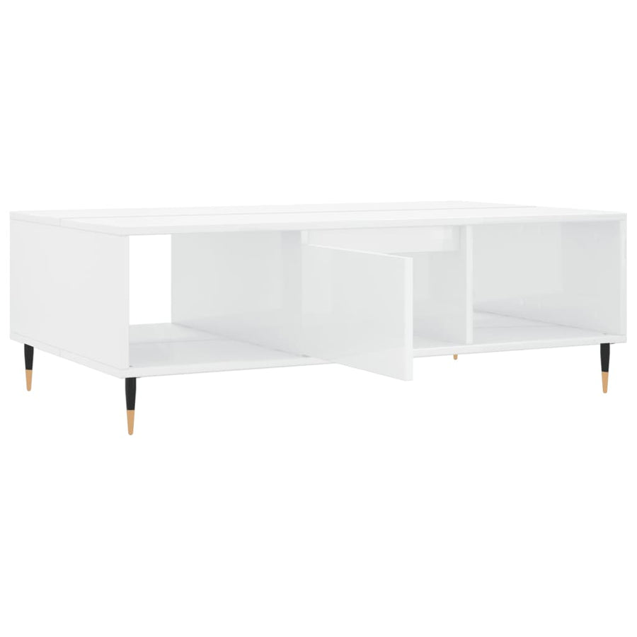 Salontafel 04X60X35 Cm Bewerkt Hout Hoogglans wit