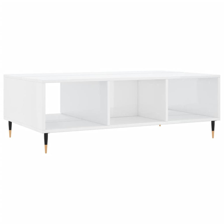 Salontafel 04X60X35 Cm Bewerkt Hout Hoogglans wit