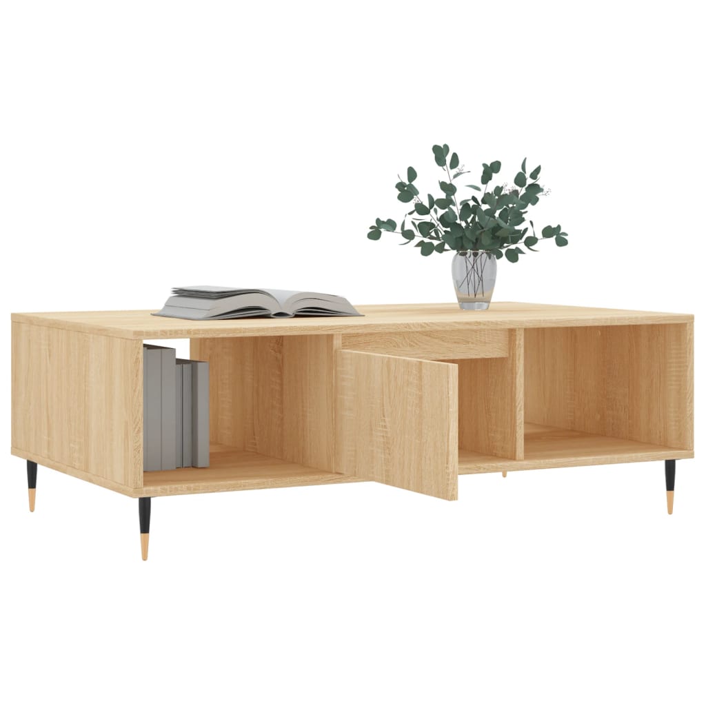Salontafel 04X60X35 Cm Bewerkt Hout Kleurig Sonoma eiken