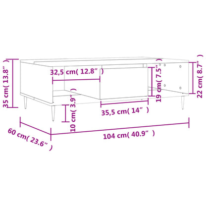 Salontafel 04X60X35 Cm Bewerkt Hout Kleurig Sonoma eiken