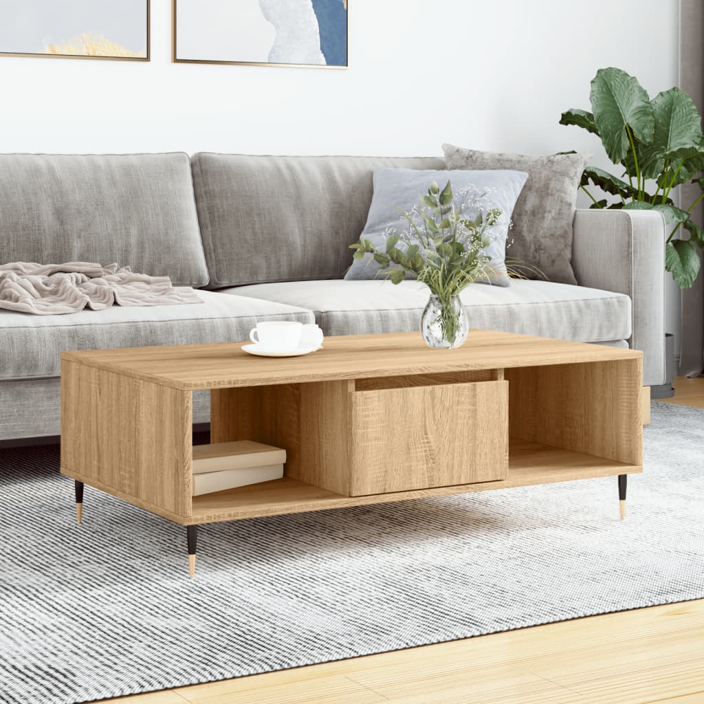 Salontafel 04X60X35 Cm Bewerkt Hout Kleurig Sonoma eiken