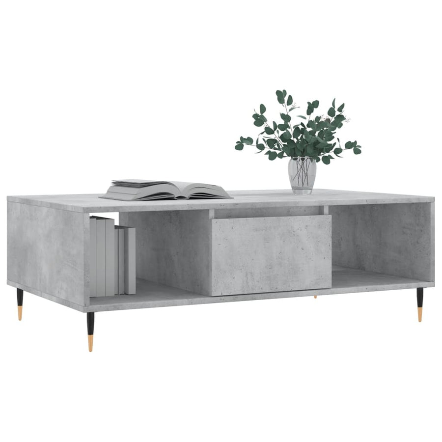 Salontafel 04X60X35 Cm Bewerkt Hout Betongrijs