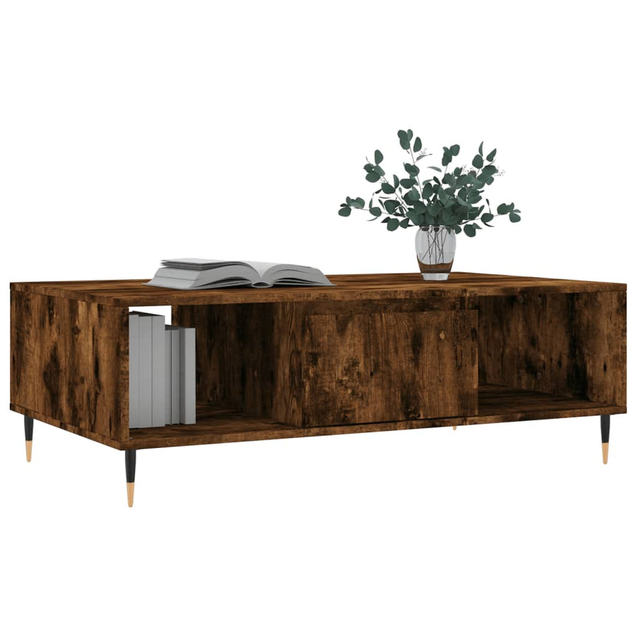 Salontafel 04X60X35 Cm Bewerkt Hout Kleurig Gerookt eiken