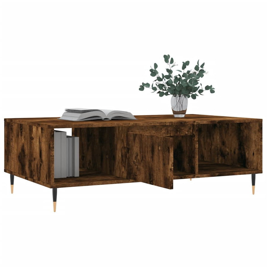 Salontafel 04X60X35 Cm Bewerkt Hout Kleurig Gerookt eiken