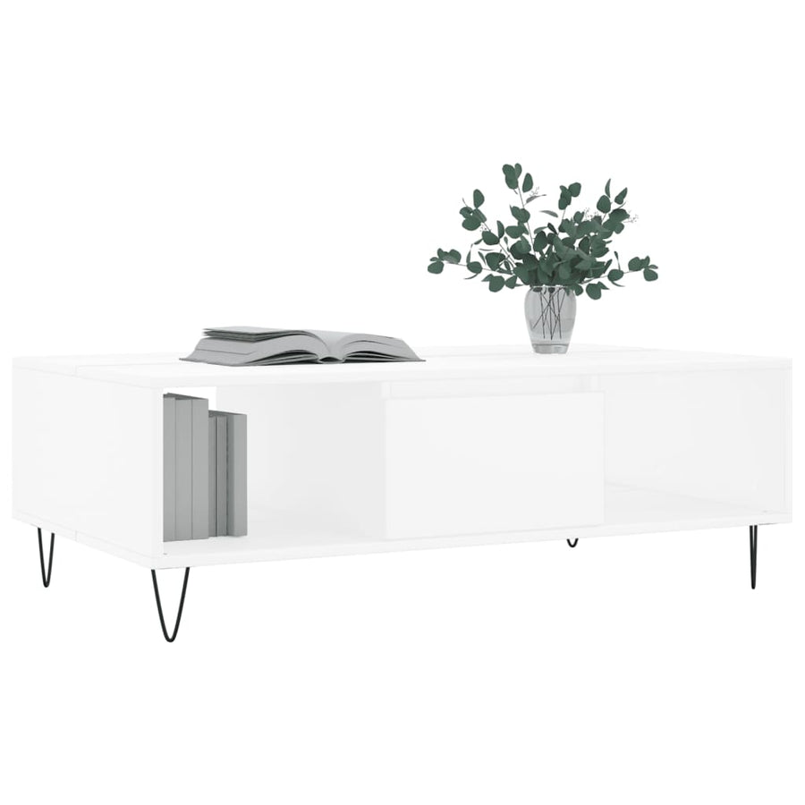 Salontafel 04X60X35 Cm Bewerkt Hout Wit