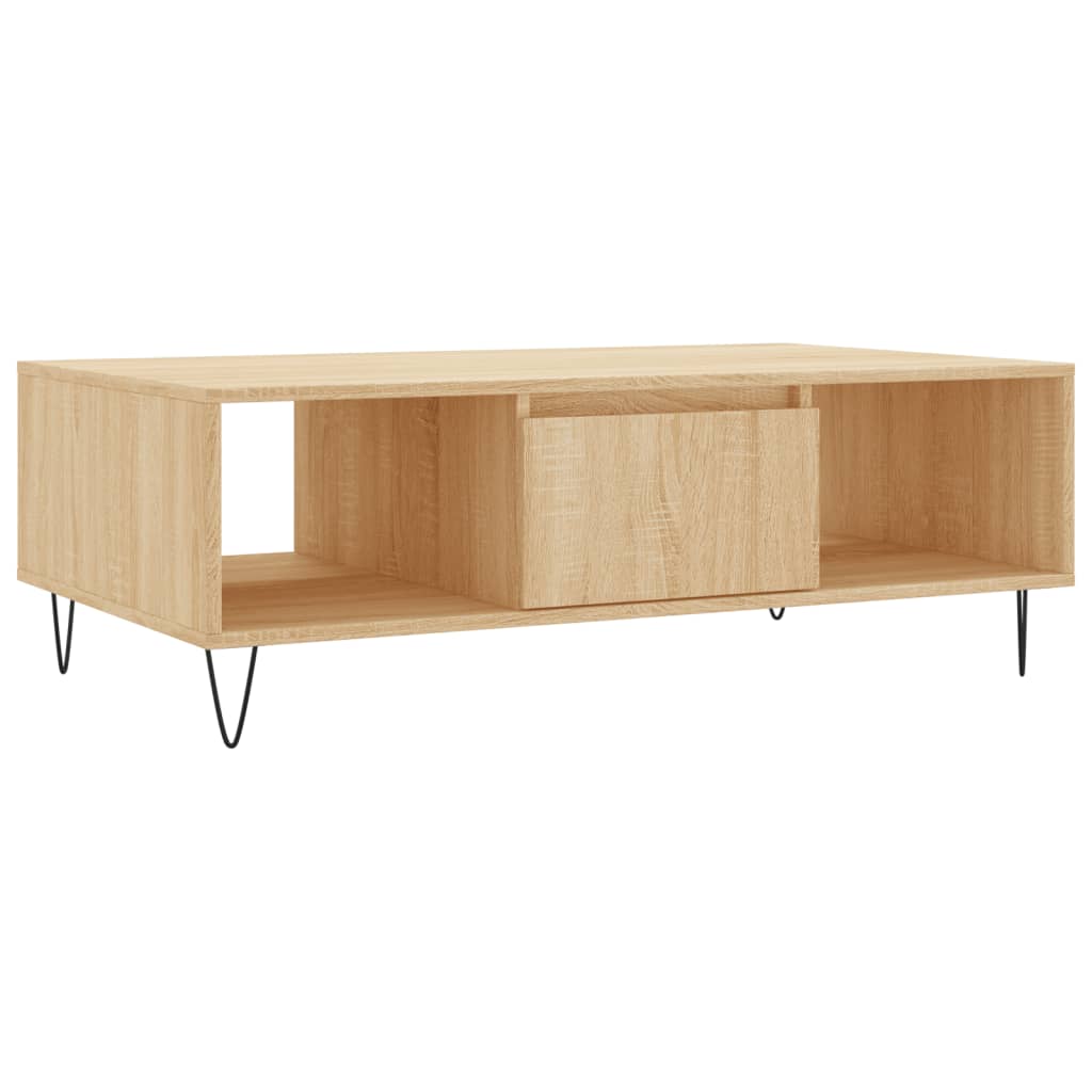 Salontafel 04X60X35 Cm Bewerkt Hout Kleurig Sonoma eiken