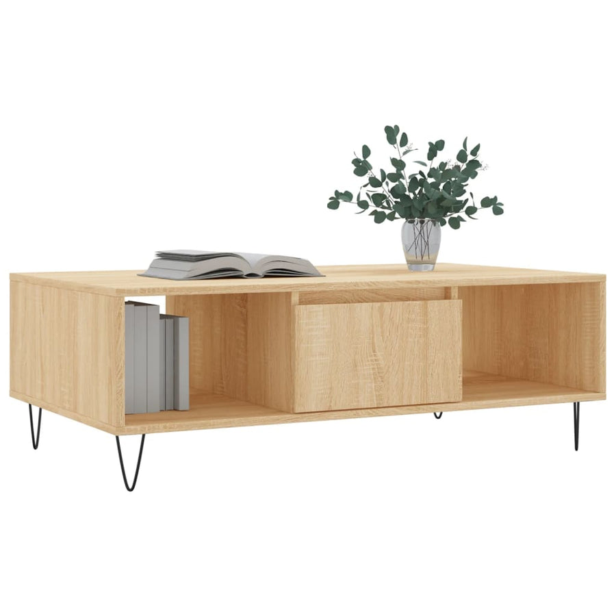 Salontafel 04X60X35 Cm Bewerkt Hout Kleurig Sonoma eiken