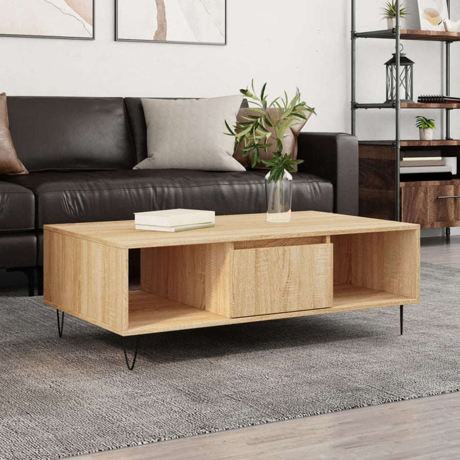 Salontafel 04X60X35 Cm Bewerkt Hout Kleurig Sonoma eiken