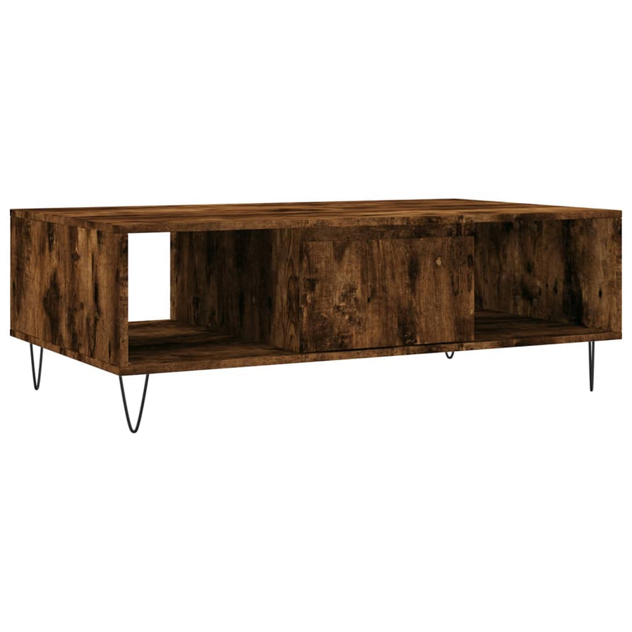 Salontafel 04X60X35 Cm Bewerkt Hout Kleurig Gerookt eiken