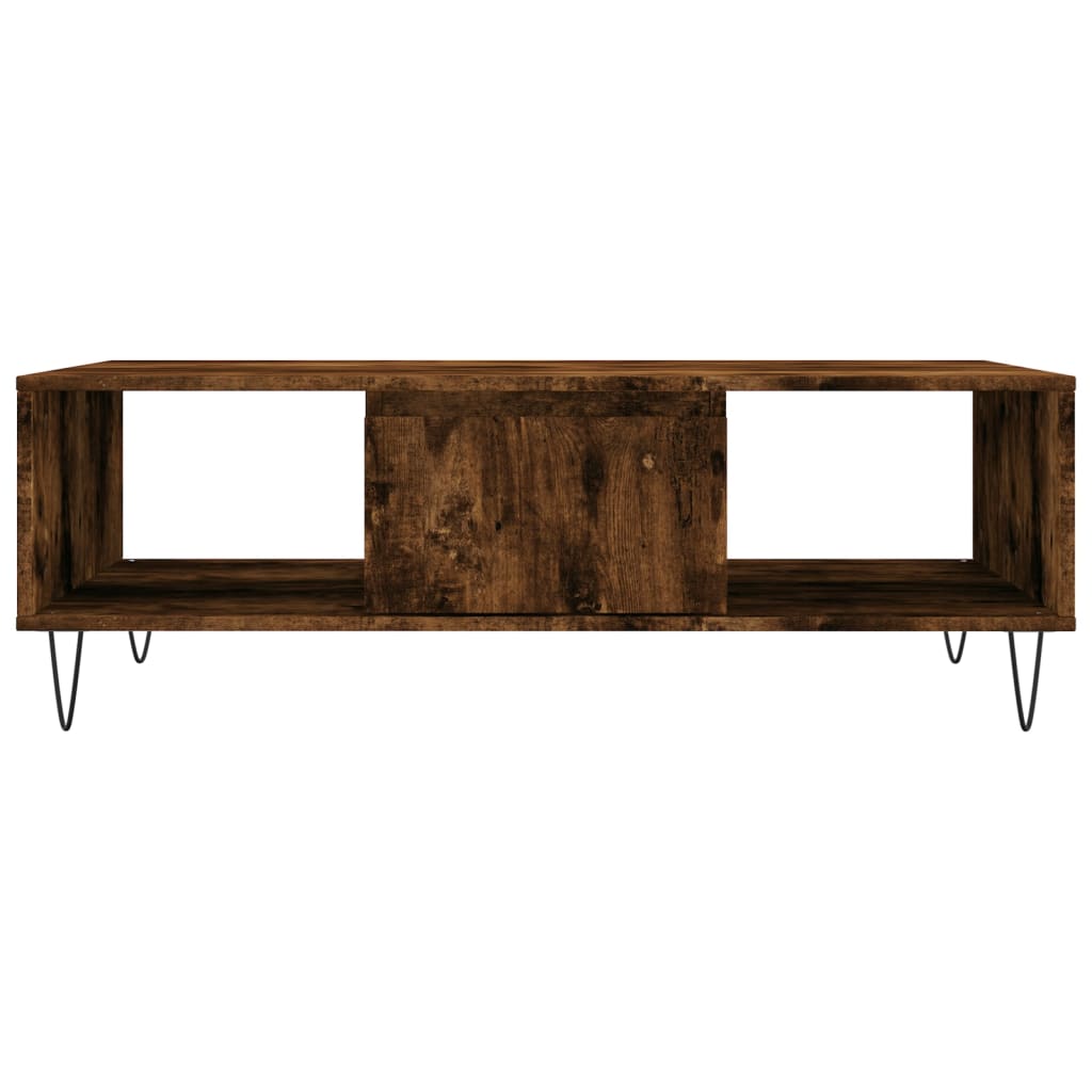 Salontafel 04X60X35 Cm Bewerkt Hout Kleurig Gerookt eiken