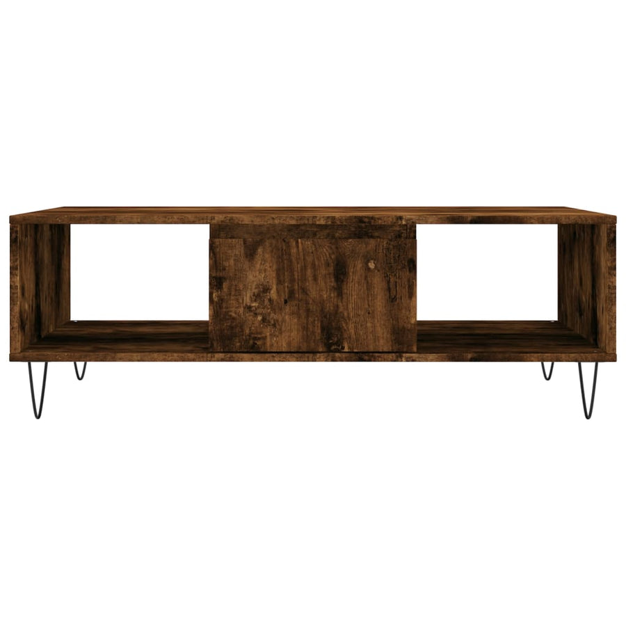 Salontafel 04X60X35 Cm Bewerkt Hout Kleurig Gerookt eiken