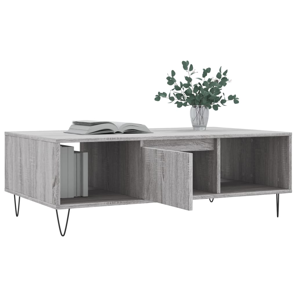 Salontafel 04X60X35 Cm Bewerkt Hout Grijs sonoma