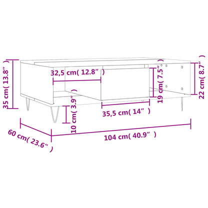 Salontafel 04X60X35 Cm Bewerkt Hout Grijs sonoma