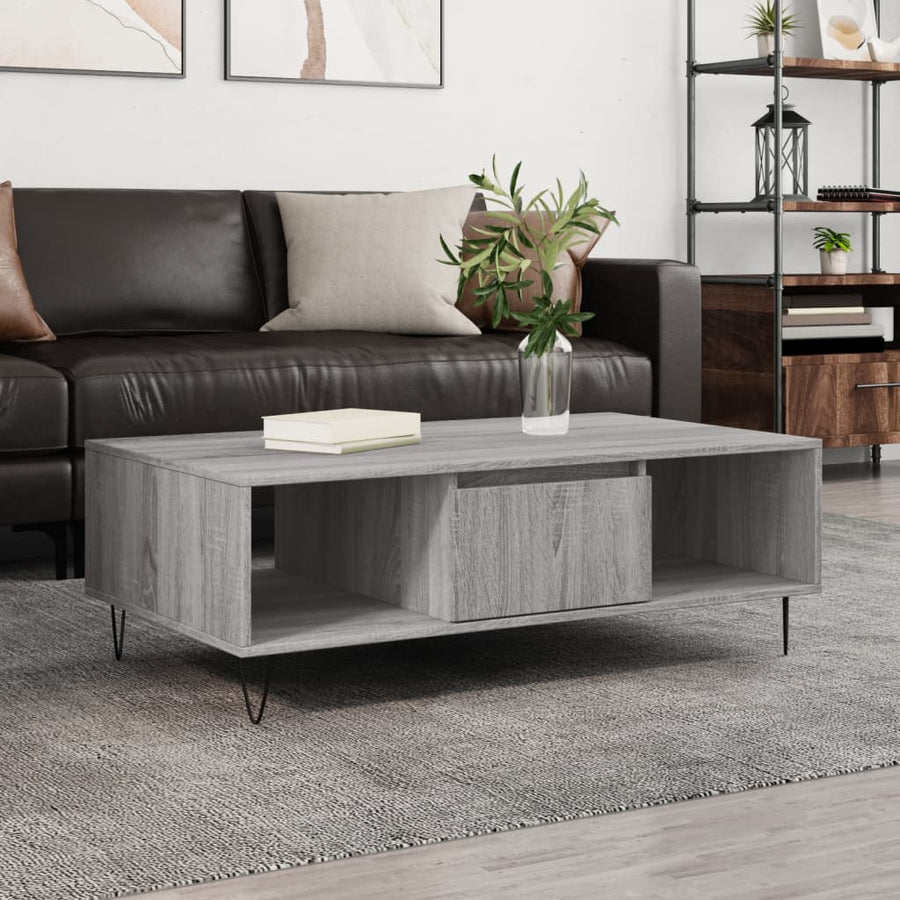 Salontafel 04X60X35 Cm Bewerkt Hout Grijs sonoma