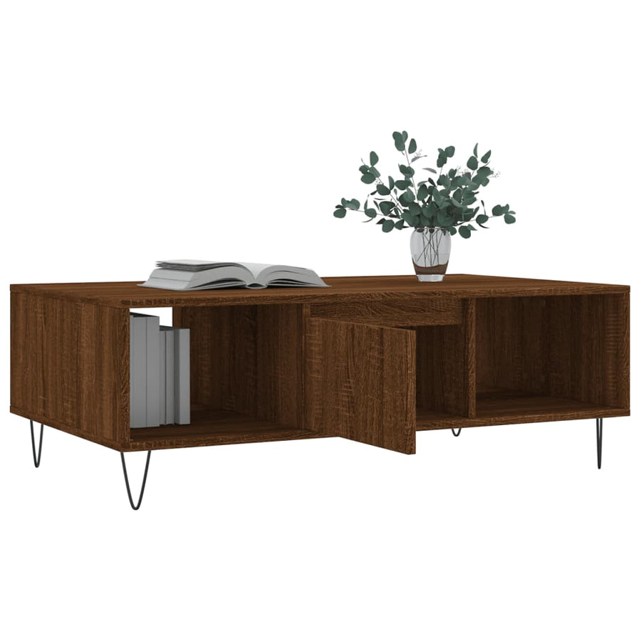 Salontafel 04X60X35 Cm Bewerkt Hout Bruineiken